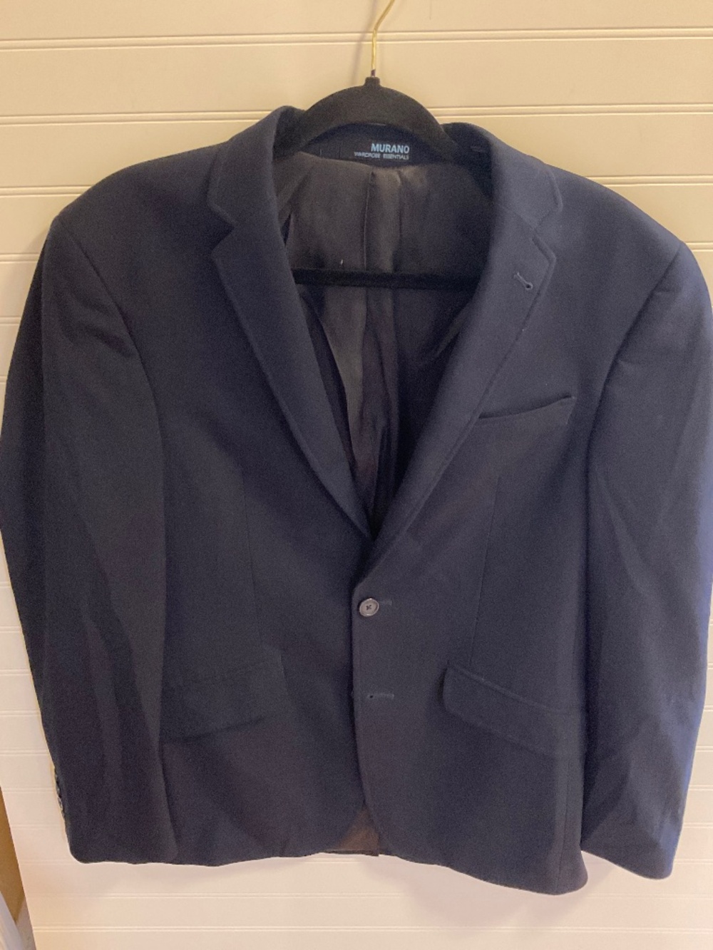 Murano Wardrobe Essentials Navy 2 Button Blazer Sports Coat. Size: M. Pre Owned